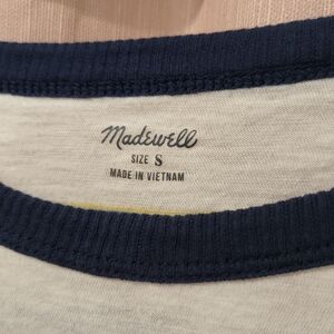 Madewell White Tee with Navy Trim